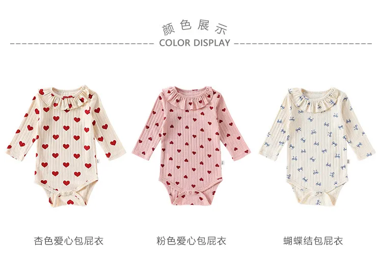 Baby Romper Spring Pure Cotton Class A Newborn Clothes Unisex Lace Collar Jumpsuit Crawling Suit for Infants and Toddlers showcase 3