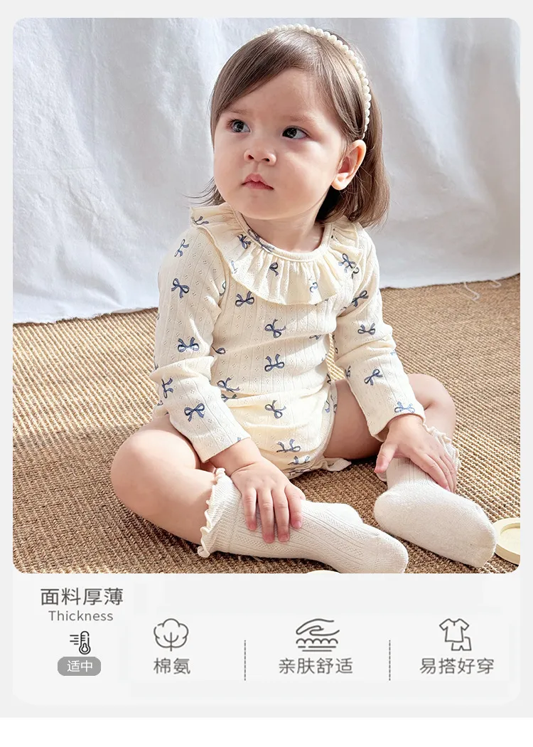 Baby Romper Spring Pure Cotton Class A Newborn Clothes Unisex Lace Collar Jumpsuit Crawling Suit for Infants and Toddlers showcase 2