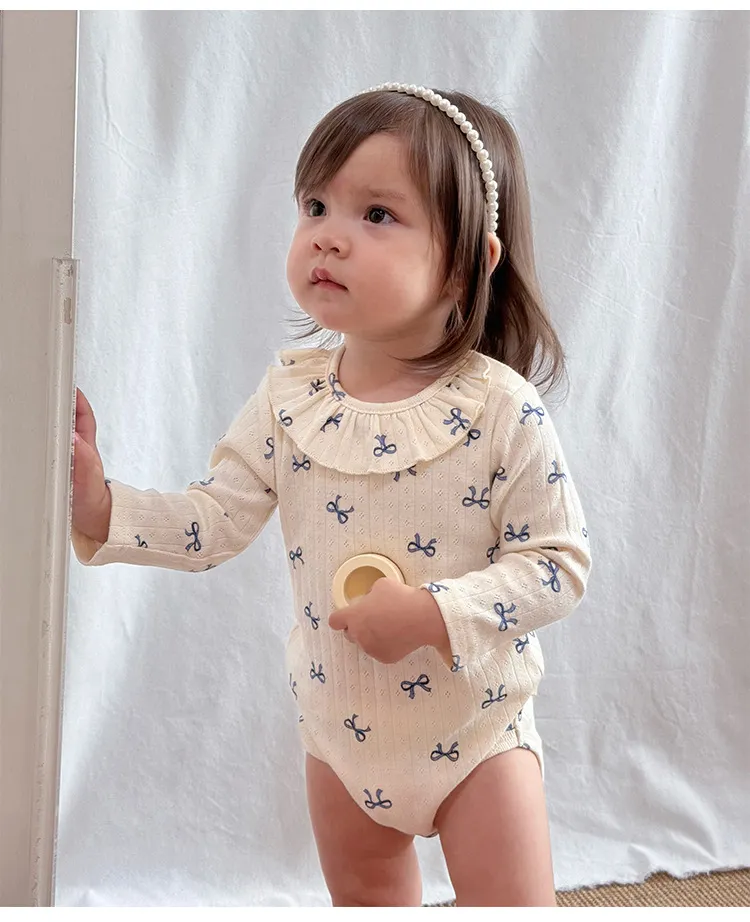 Baby Romper Spring Pure Cotton Class A Newborn Clothes Unisex Lace Collar Jumpsuit Crawling Suit for Infants and Toddlers showcase 13