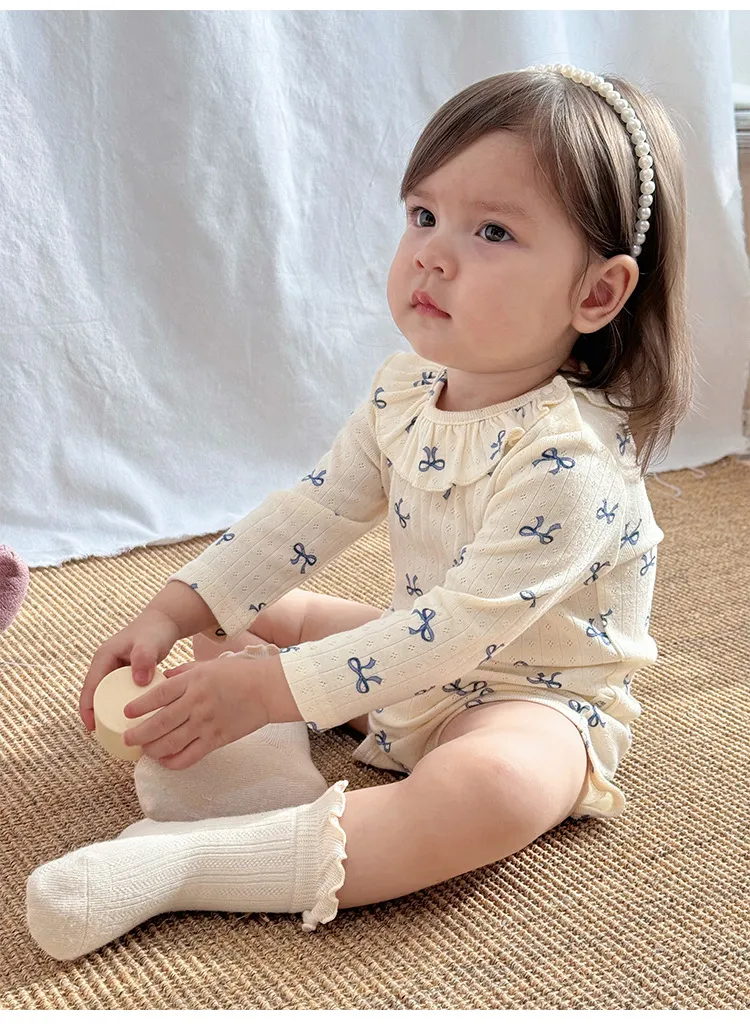 Baby Romper Spring Pure Cotton Class A Newborn Clothes Unisex Lace Collar Jumpsuit Crawling Suit for Infants and Toddlers showcase 12