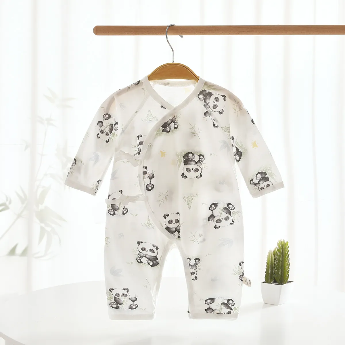 Baby Summer Cotton Jumpsuit - Breathable Newborn Romper, Thin Air Conditioning Clothing, Class A Certified - Infant Bodysuit for Hot Weather thumbnail 6