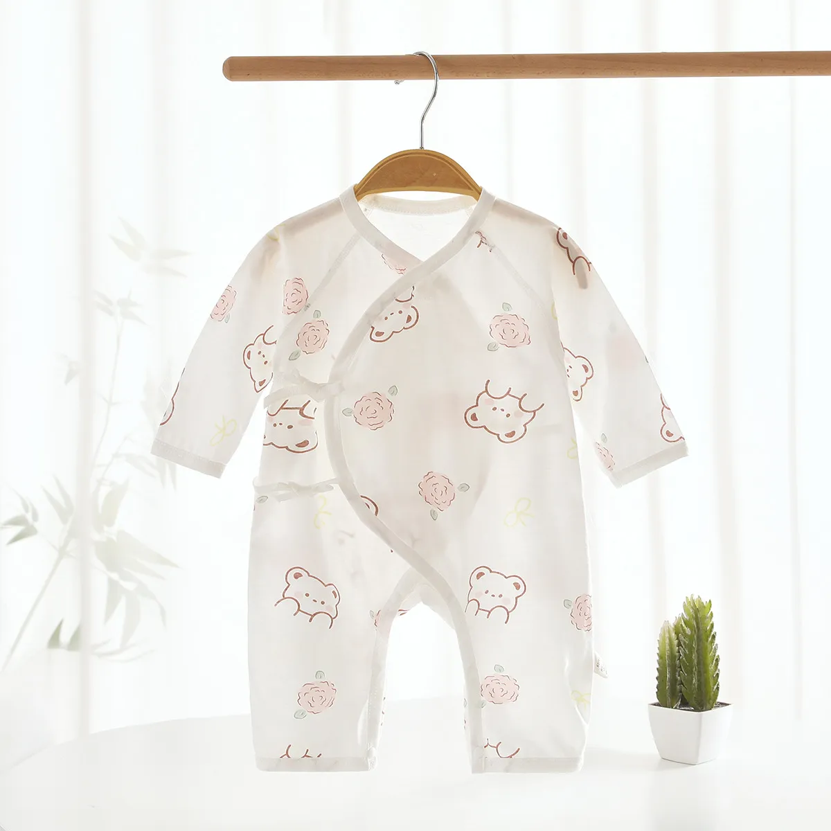 Baby Summer Cotton Jumpsuit - Breathable Newborn Romper, Thin Air Conditioning Clothing, Class A Certified - Infant Bodysuit for Hot Weather thumbnail 7