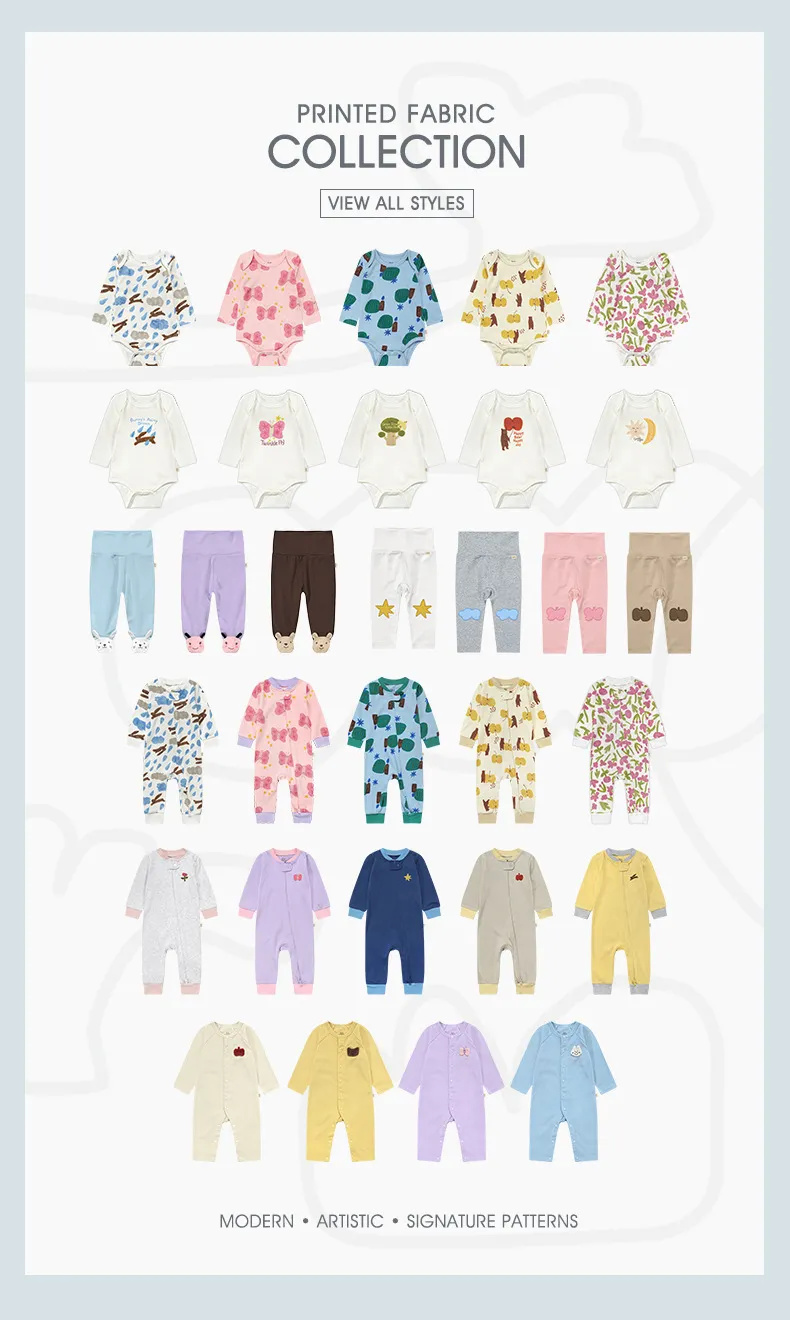 Baby Cotton Romper Jumpsuit A-Class Zipper Bodysuit Outwear, Long Sleeve One-Piece Pajamas for Infants, Suitable for All Seasons showcase 3