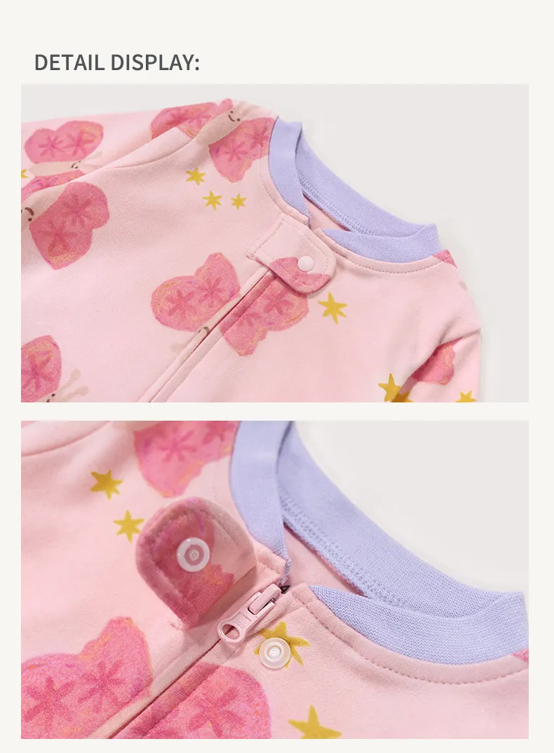 Baby Cotton Romper Jumpsuit A-Class Zipper Bodysuit Outwear, Long Sleeve One-Piece Pajamas for Infants, Suitable for All Seasons showcase 14