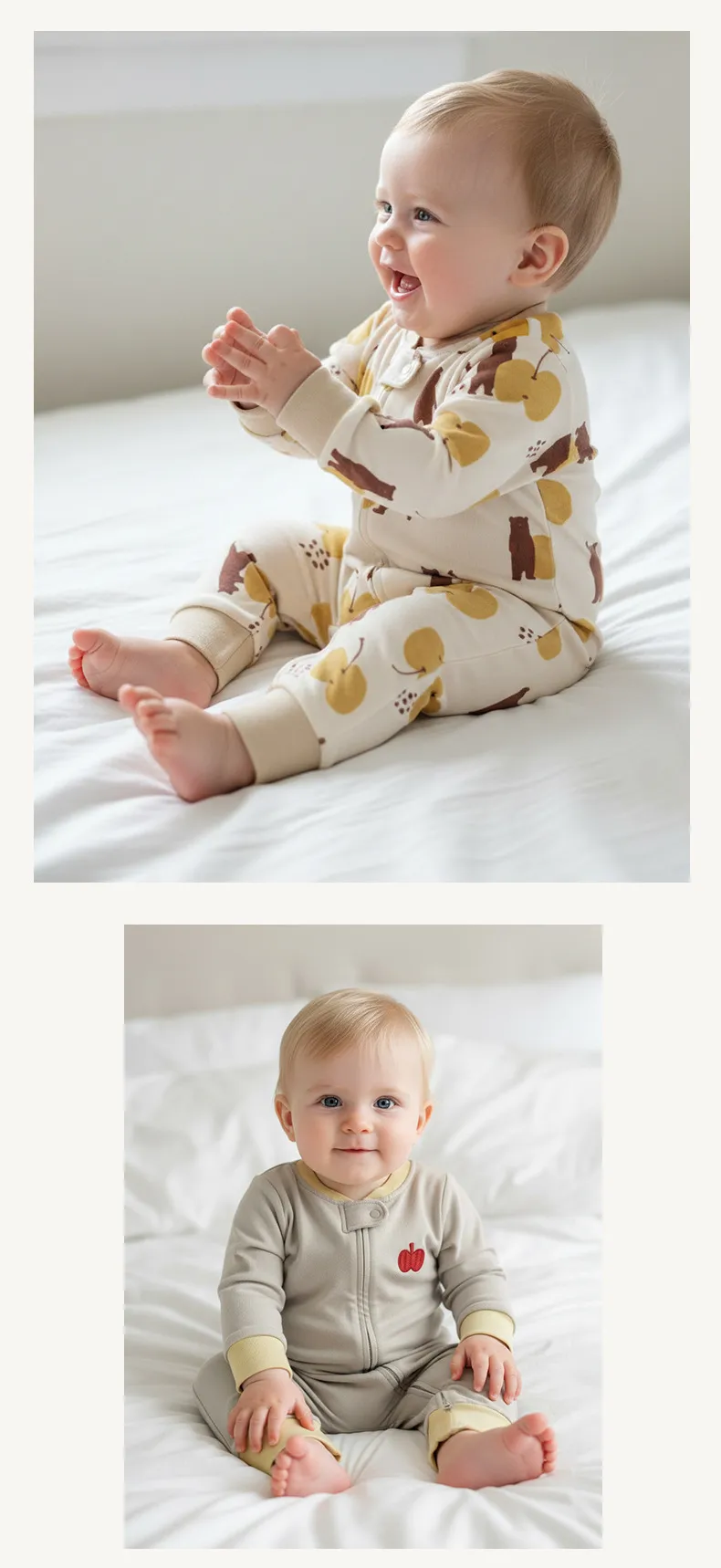 Baby Cotton Romper Jumpsuit A-Class Zipper Bodysuit Outwear, Long Sleeve One-Piece Pajamas for Infants, Suitable for All Seasons showcase 8