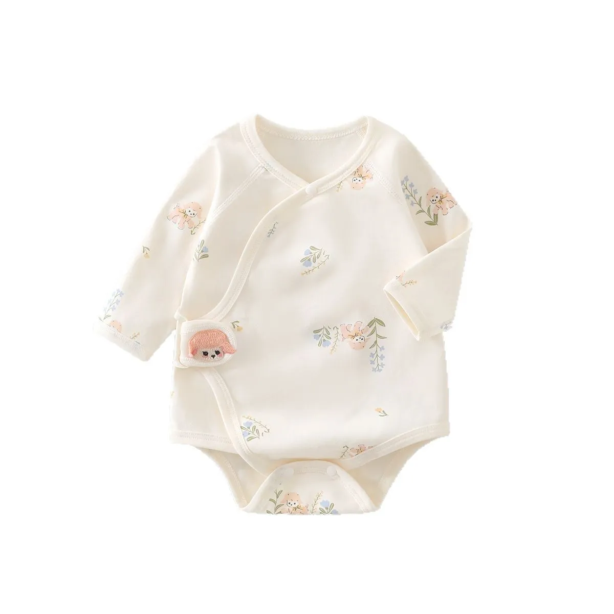 Newborn Baby Clothes Set - Pure Cotton Triangle Romper, Long Sleeve Bodysuit, Class A Quality - Infant Essentials for Spring thumbnail 5