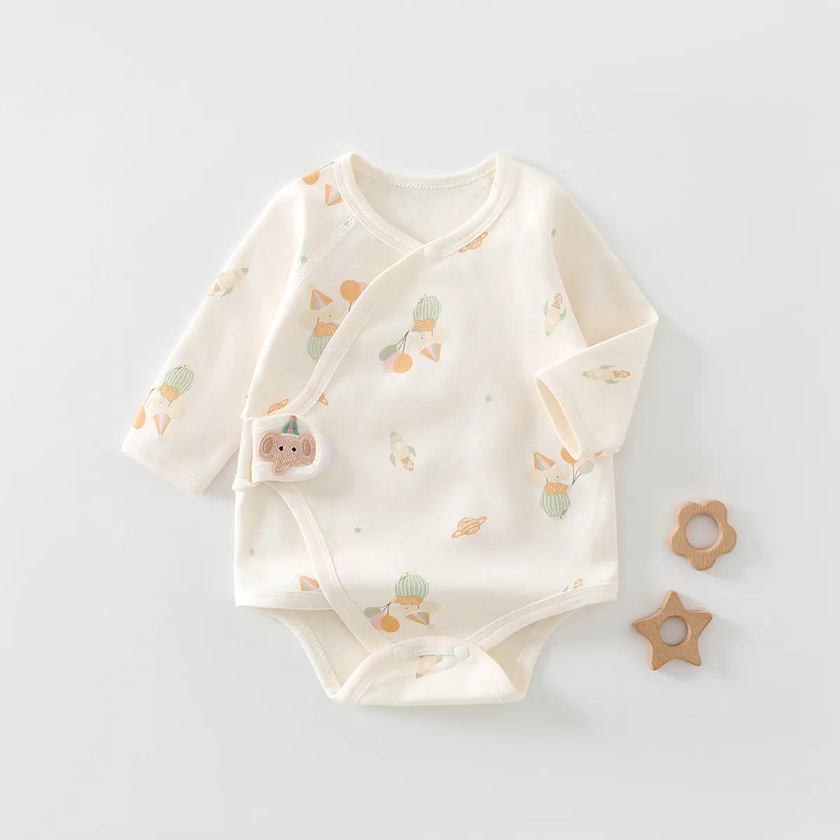 Newborn Baby Clothes Set - Pure Cotton Triangle Romper, Long Sleeve Bodysuit, Class A Quality - Infant Essentials for Spring thumbnail 4