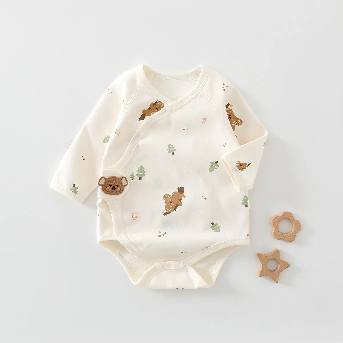 Newborn Baby Clothes Set - Pure Cotton Triangle Romper, Long Sleeve Bodysuit, Class A Quality - Infant Essentials for Spring thumbnail 10