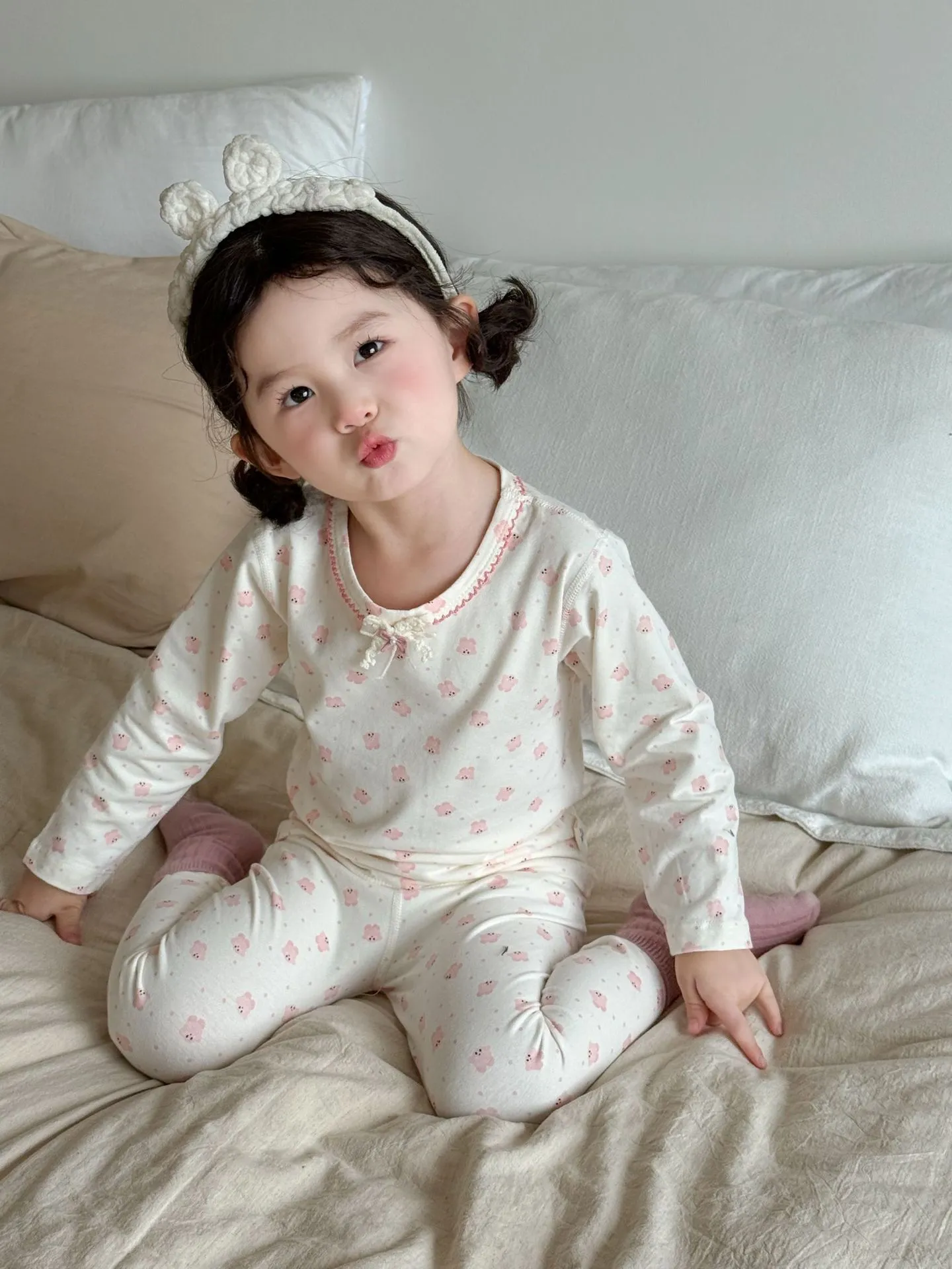 Kids Thermal Underwear Set - Lycra Seamless Pure Cotton - Boys and Girls Autumn Clothes, Pants, Baby Home Wear - Spring and Autumn thumbnail 7