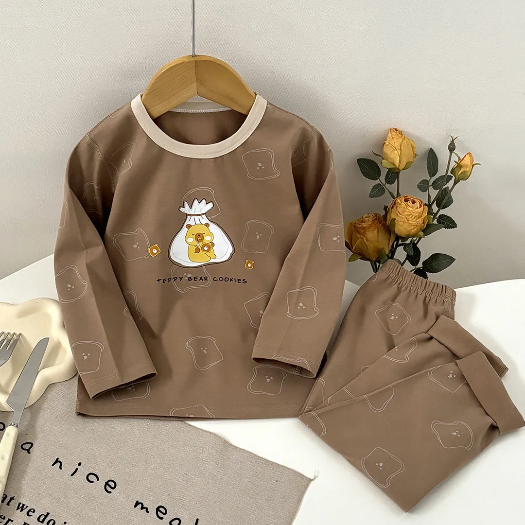 Kids Thermal Underwear Set - Lycra Seamless Pure Cotton - Boys and Girls Autumn Clothes, Pants, Baby Home Wear - Spring and Autumn showcase 15