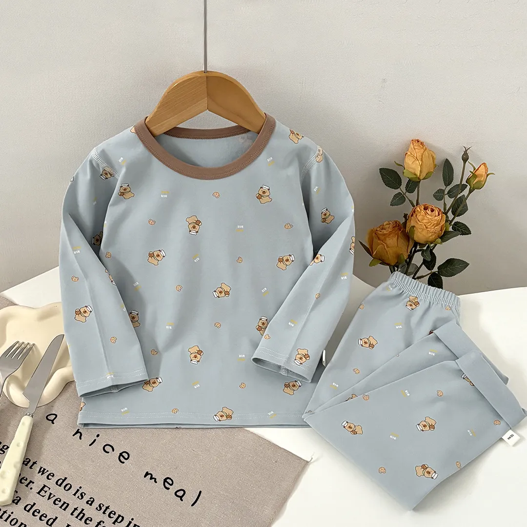 Kids Thermal Underwear Set - Lycra Seamless Pure Cotton - Boys and Girls Autumn Clothes, Pants, Baby Home Wear - Spring and Autumn showcase 12