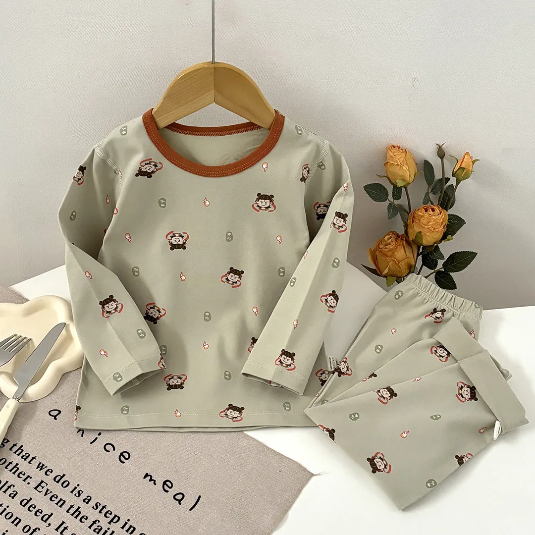 Kids Thermal Underwear Set - Lycra Seamless Pure Cotton - Boys and Girls Autumn Clothes, Pants, Baby Home Wear - Spring and Autumn showcase 13