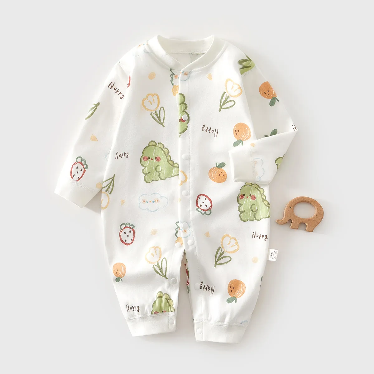 Newborn Baby Jumpsuit Cotton Spring Autumn Pajamas Thin Sleepwear Underwear Infant Bodysuit Clothes for Boys Girls 0-24 Months thumbnail 8