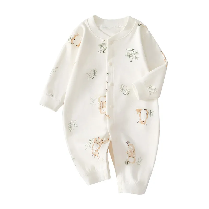 Newborn Baby Jumpsuit Cotton Spring Autumn Pajamas Thin Sleepwear Underwear Infant Bodysuit Clothes for Boys Girls 0-24 Months thumbnail 5