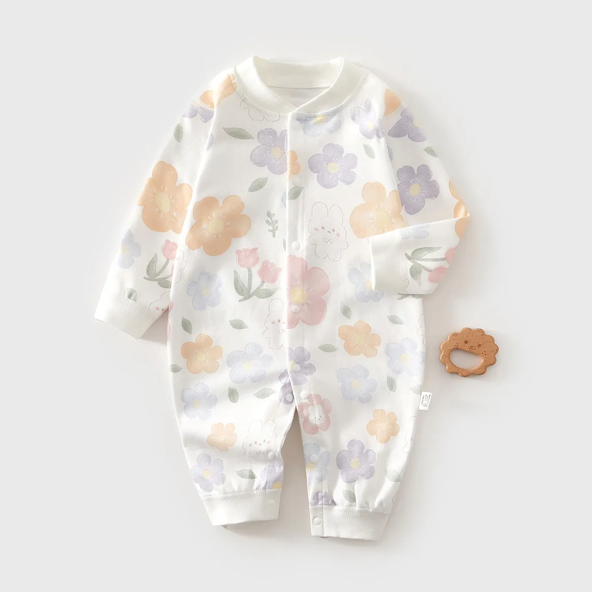 Colorful Flower Jumpsuit Spring And Autumn LXF