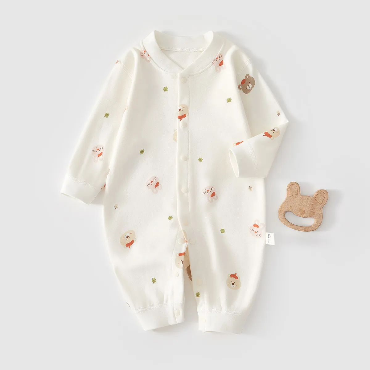 Newborn Baby Jumpsuit Cotton Spring Autumn Pajamas Thin Sleepwear Underwear Infant Bodysuit Clothes for Boys Girls 0-24 Months thumbnail 7