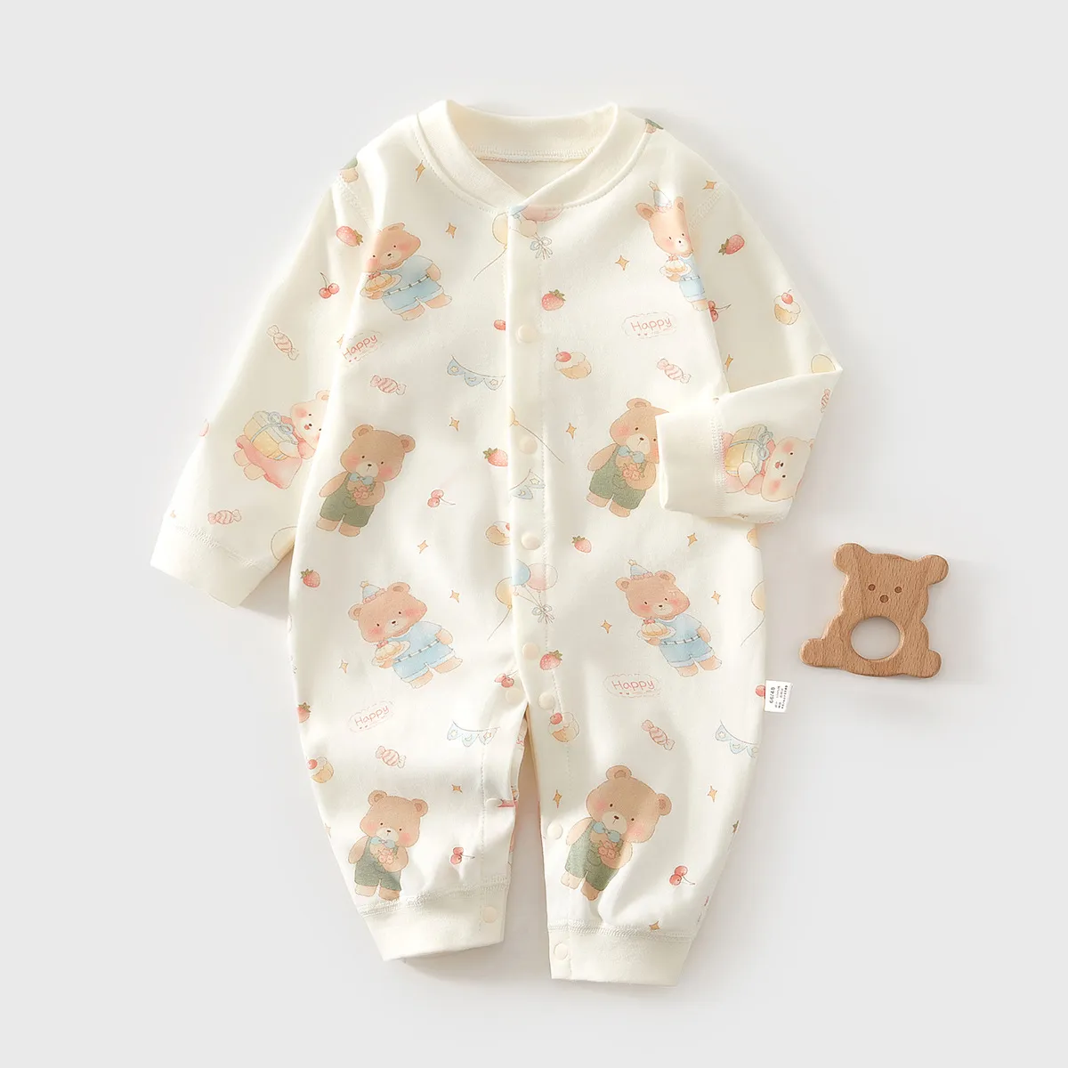 Newborn Baby Jumpsuit Cotton Spring Autumn Pajamas Thin Sleepwear Underwear Infant Bodysuit Clothes for Boys Girls 0-24 Months thumbnail 9