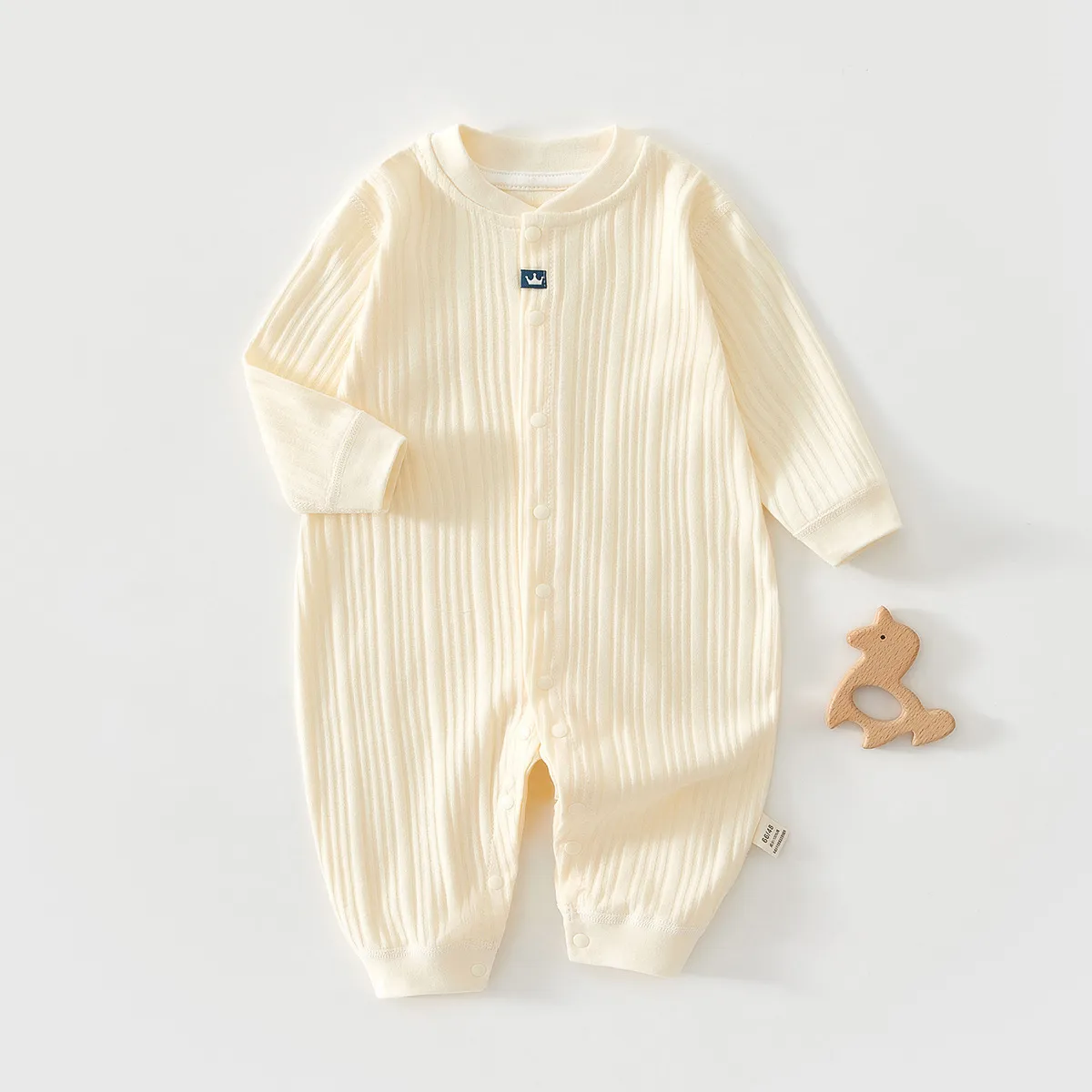 Crown Jacquard Yellow Jumpsuit Spring And Autumn