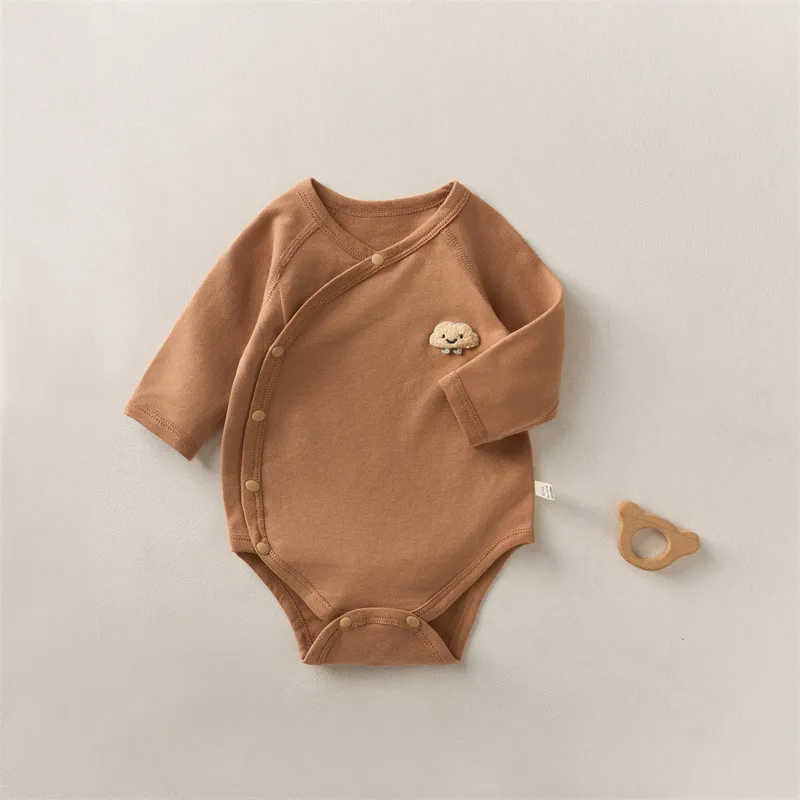 Newborn Baby Clothes Cotton Wrap Bodysuit Autumn Winter 0-1 Year Old Infant Triangle Romper Class A Base Layer Comfortable Sleepwear thumbnail 6
