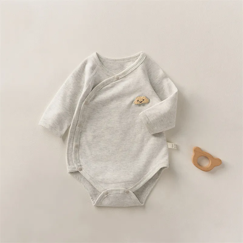 Newborn Baby Clothes Cotton Wrap Bodysuit Autumn Winter 0-1 Year Old Infant Triangle Romper Class A Base Layer Comfortable Sleepwear thumbnail 5