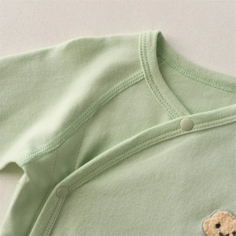 Newborn Baby Clothes Cotton Wrap Bodysuit Autumn Winter 0-1 Year Old Infant Triangle Romper Class A Base Layer Comfortable Sleepwear showcase 12