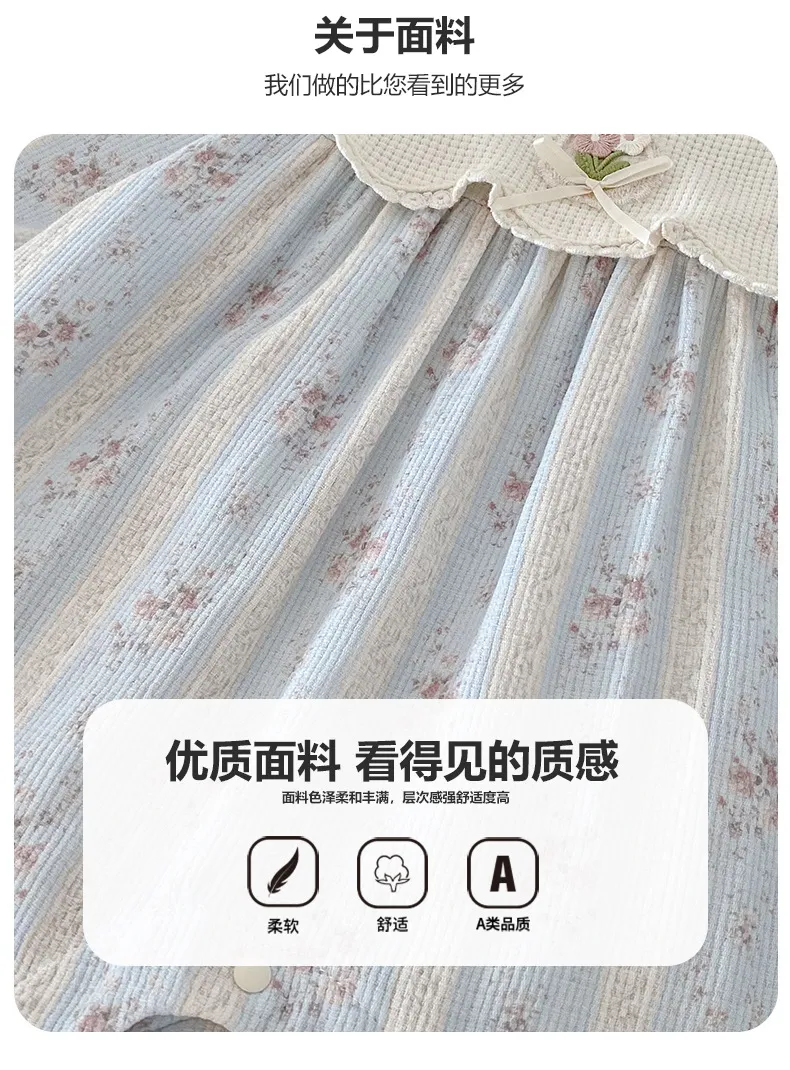 Infant Floral Jumpsuit with Doll Collar - Autumn Style Baby Girl Romper - Fashionable One-Piece Bodysuit with Bag Fart Design showcase 2