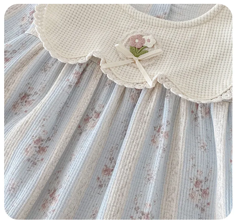 Infant Floral Jumpsuit with Doll Collar - Autumn Style Baby Girl Romper - Fashionable One-Piece Bodysuit with Bag Fart Design showcase 13