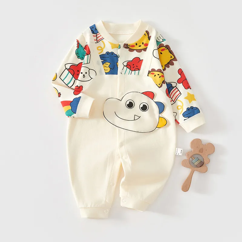 Baby Cotton Jumpsuit for Spring and Autumn - Newborn Clothes, Cute Design, Climbing Outfit, Comfortable and Breathable for Infants thumbnail 1
