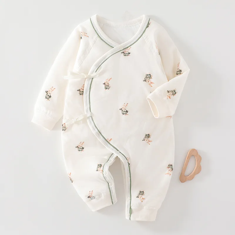 Newborn Baby Butterfly Clothes Set - 100% Cotton, Boneless, Thin Cotton, Autumn/Winter Hattie - Class A Quality, Infant Sleepwear thumbnail 8