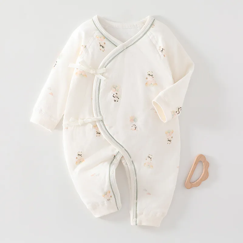 Newborn Baby Butterfly Clothes Set - 100% Cotton, Boneless, Thin Cotton, Autumn/Winter Hattie - Class A Quality, Infant Sleepwear thumbnail 7