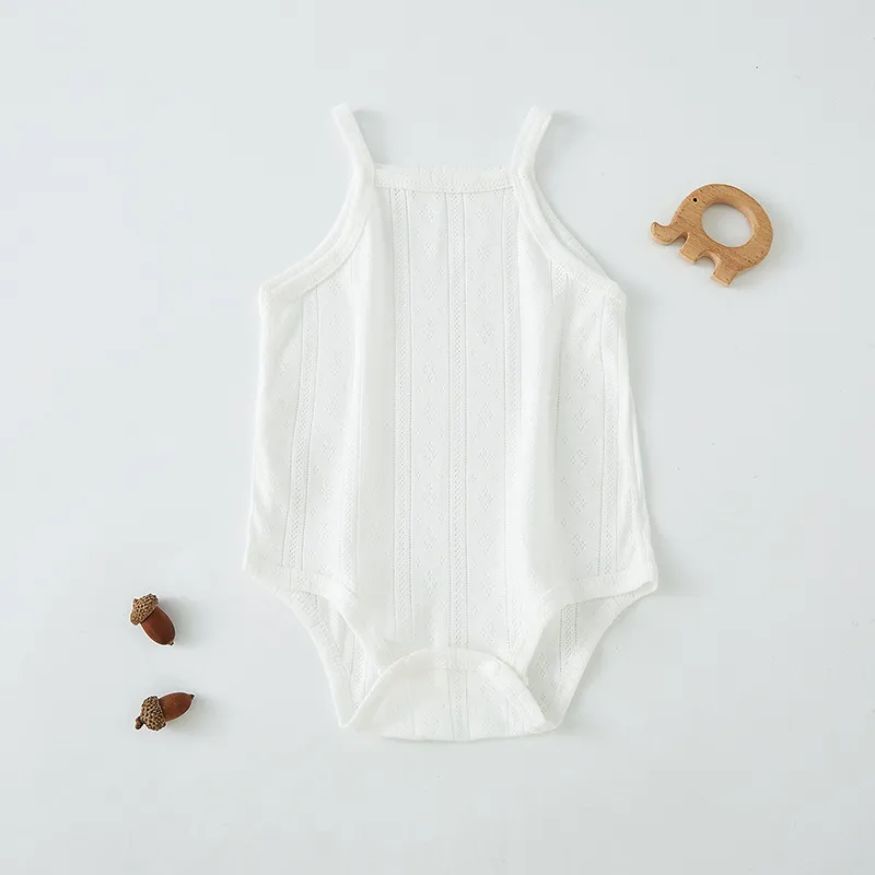 Summer Baby Sling Triangle Bag Fart Clothes Pure Cotton Belly Protecting Newborns Thin Summer Vest Baby's Hone-piece Clothes thumbnail 6