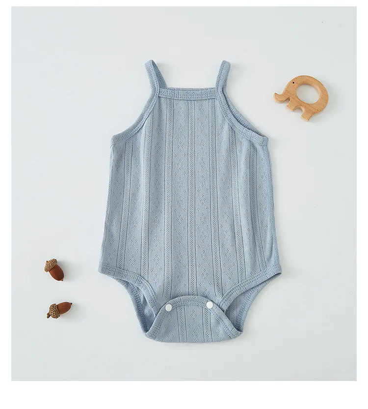 Summer Baby Sling Triangle Bag Fart Clothes Pure Cotton Belly Protecting Newborns Thin Summer Vest Baby's Hone-piece Clothes showcase 12