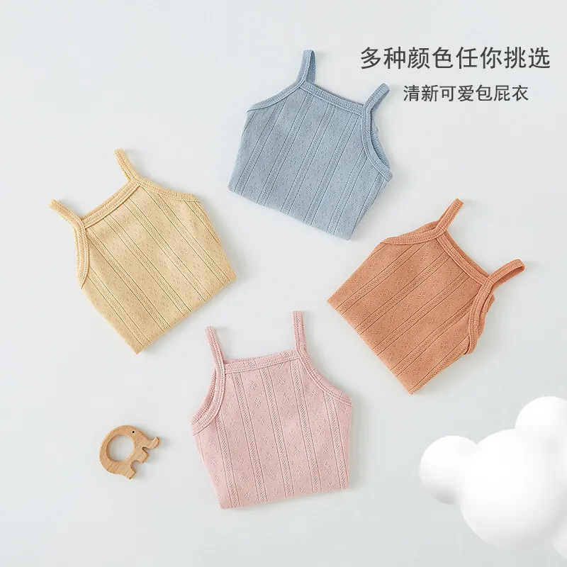 Summer Baby Sling Triangle Bag Fart Clothes Pure Cotton Belly Protecting Newborns Thin Summer Vest Baby's Hone-piece Clothes thumbnail 3