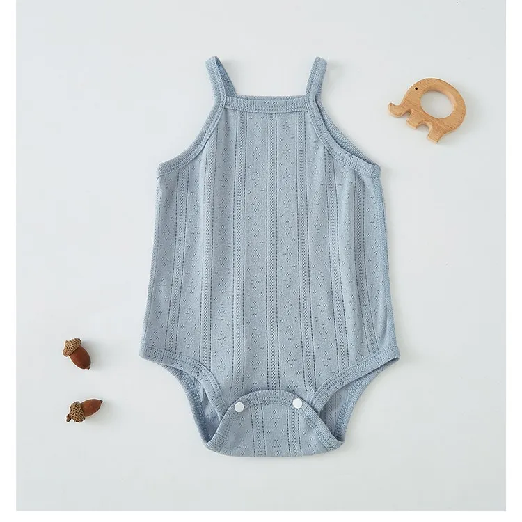 Summer Baby Sling Triangle Bag Fart Clothes Pure Cotton Belly Protecting Newborns Thin Summer Vest Baby's Hone-piece Clothes thumbnail 9