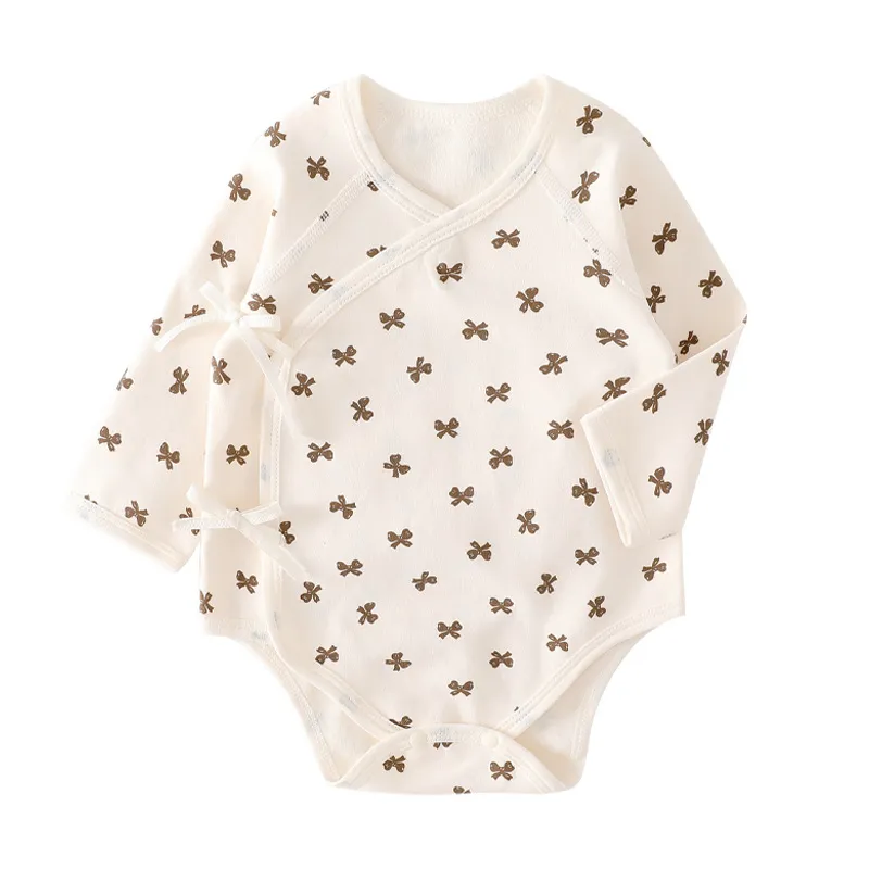 Baby Velvet Jumpsuit Spring Autumn Thin Cotton Romper - Unisex Infant Bodysuit Triangle Snap Closure - Stylish Outfits for Newborns & Toddlers thumbnail 5