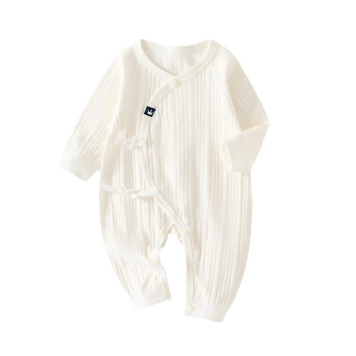Newborn Baby Clothes Pure Cotton Romper Jumpsuit - Butterfly Design, Monk-Style, Spring, Autumn, All Seasons - Soft and Comfortable for Infants thumbnail 5