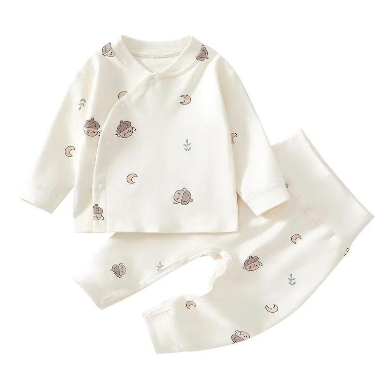 Baby Cotton Clothes Set - Autumn/Winter Newborn Underwear Suit - Soft, Boneless, Comfortable Infant Pajamas & Trousers for Boys & Girls thumbnail 5