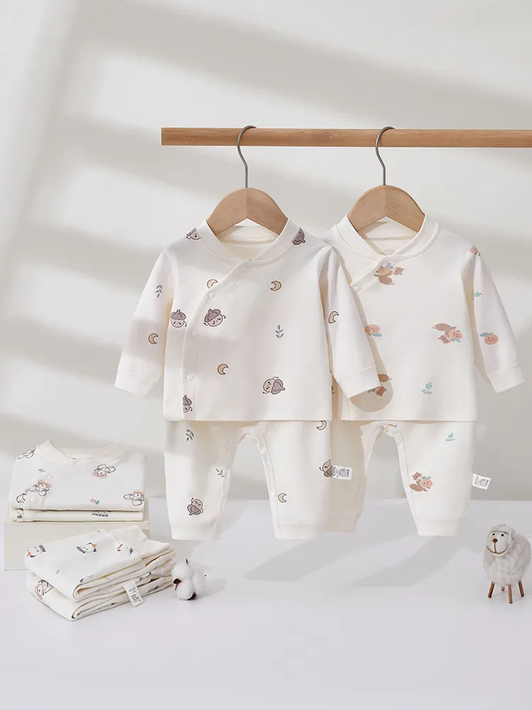 Baby Cotton Clothes Set - Autumn/Winter Newborn Underwear Suit - Soft, Boneless, Comfortable Infant Pajamas & Trousers for Boys & Girls showcase 1