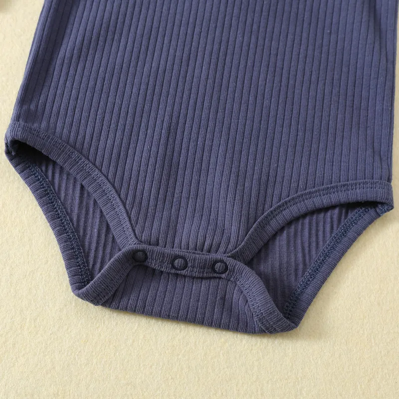 Newborn Baby Ribbed Romper Long Sleeve - Autumn Winter Crawling Outfit Jumpsuit - Infant One-Piece Bodysuit Sleepwear for Boys and Girls showcase 14