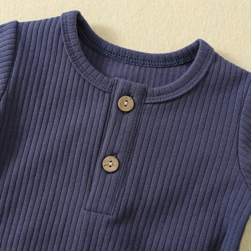 Newborn Baby Ribbed Romper Long Sleeve - Autumn Winter Crawling Outfit Jumpsuit - Infant One-Piece Bodysuit Sleepwear for Boys and Girls showcase 12