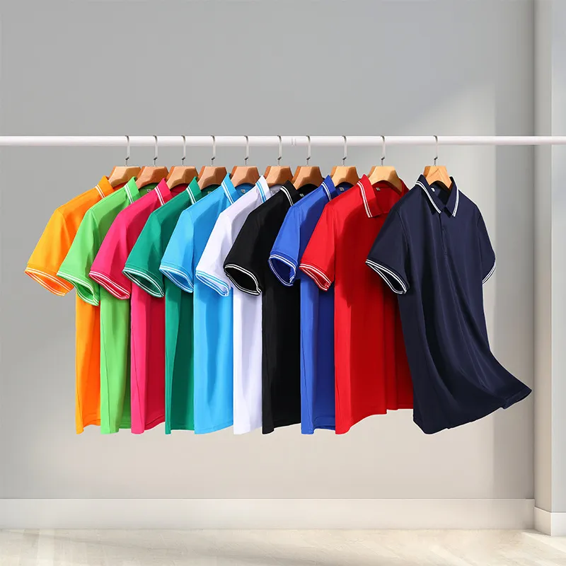 Men's Quick-Drying Polo Shirt - Custom Color Blocked Breathable Lapel Design, Embroidered Short Sleeve Work Clothes, Cultural Style thumbnail 1