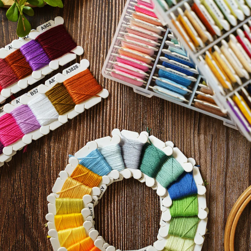 DIY Hand Embroidery Starter Kit with Thread, Needles, and Pattern - Cross Stitch Weaving Craft Set for Beginners and Hobbyists