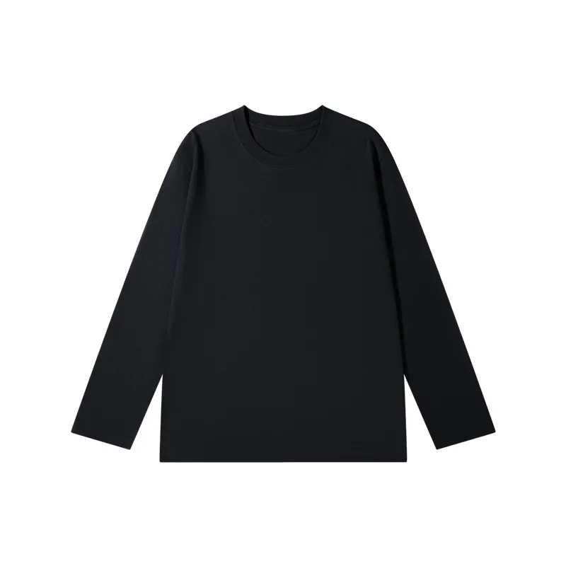 Men's Long Sleeve Cotton T-Shirt - Heavyweight 300g Combed Cotton - Loose Fit Versatile Solid Color Base Layer - Autumn/Winter thumbnail 9