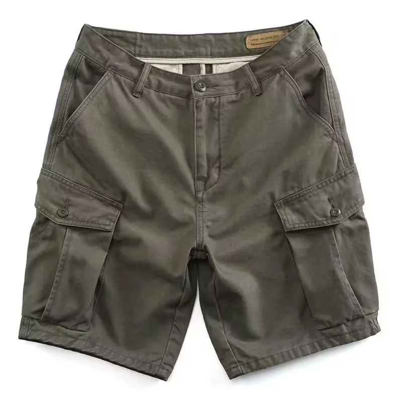 Men's Cargo Shorts Casual Loose Fit Summer Trendy Versatile Outerwear Straight Leg Five-Pocket Shorts for Everyday Wear showcase 7