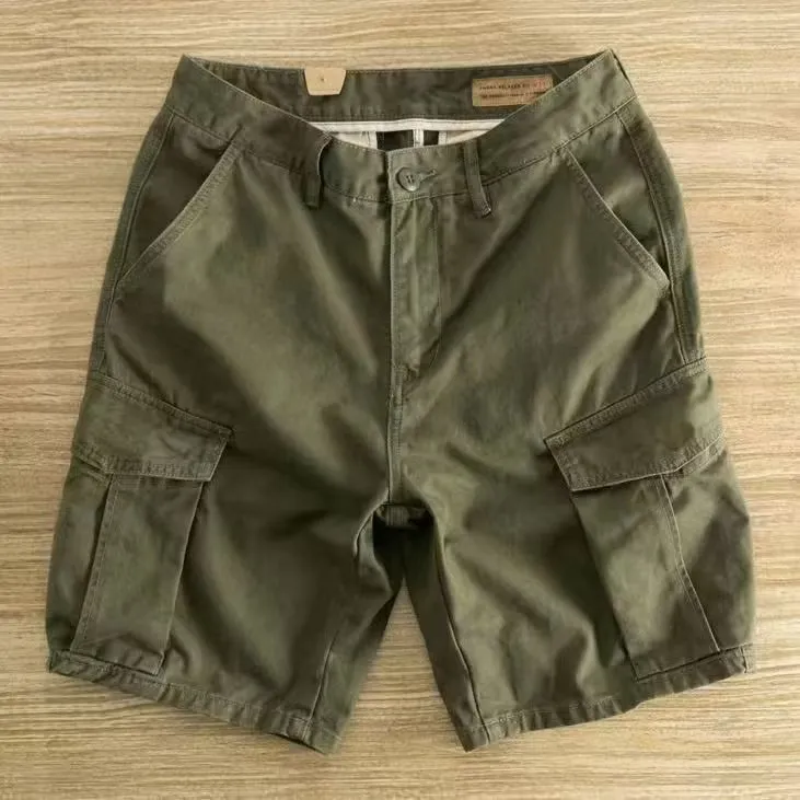 Men's Cargo Shorts Casual Loose Fit Summer Trendy Versatile Outerwear Straight Leg Five-Pocket Shorts for Everyday Wear thumbnail 2