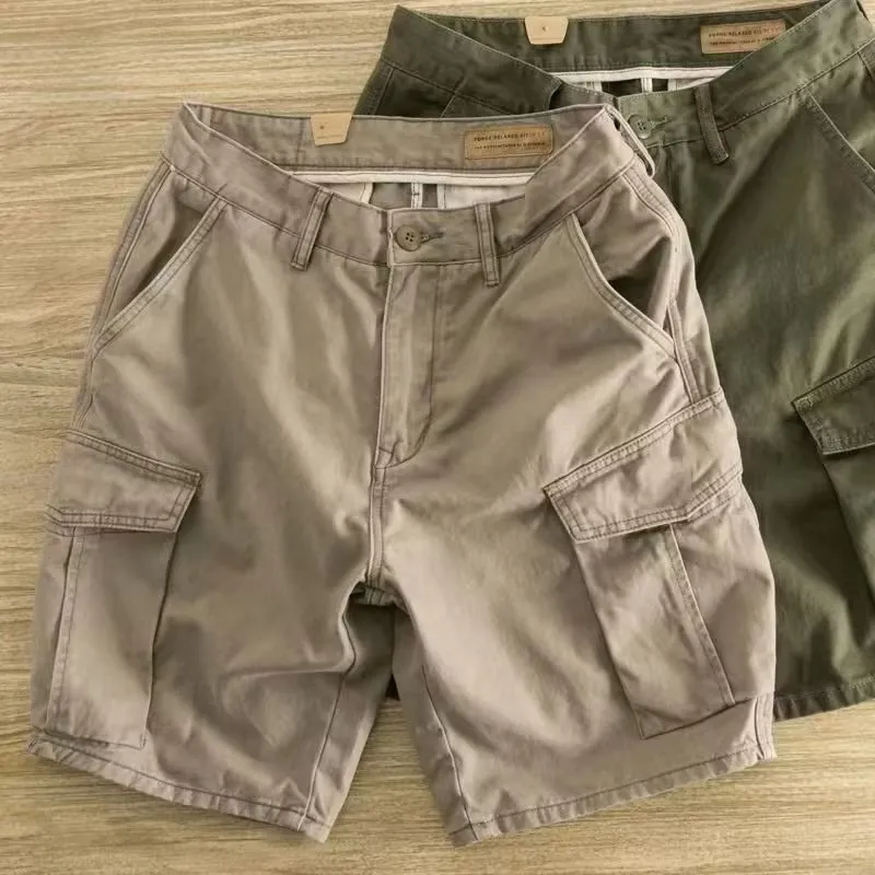 Men's Cargo Shorts Casual Loose Fit Summer Trendy Versatile Outerwear Straight Leg Five-Pocket Shorts for Everyday Wear thumbnail 1
