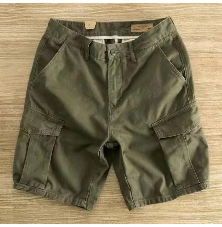 Men's Cargo Shorts Casual Loose Fit Summer Trendy Versatile Outerwear Straight Leg Five-Pocket Shorts for Everyday Wear showcase 5
