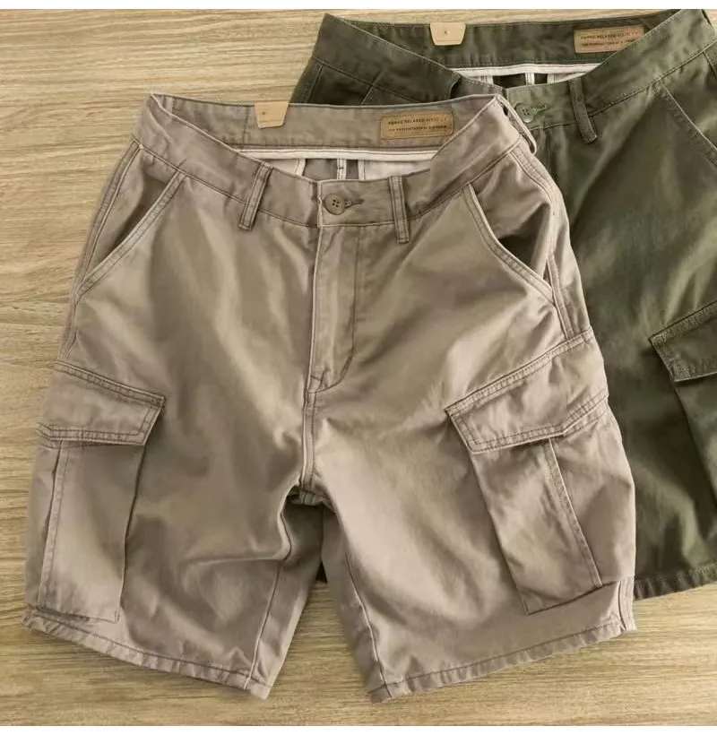 Men's Cargo Shorts Casual Loose Fit Summer Trendy Versatile Outerwear Straight Leg Five-Pocket Shorts for Everyday Wear showcase 4