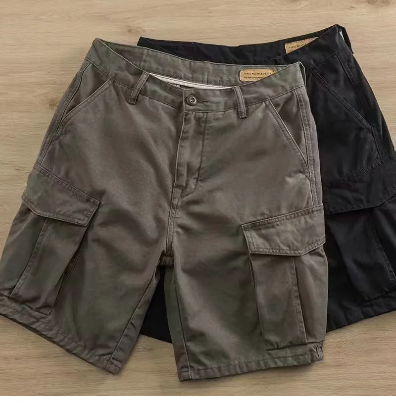 Men's Cargo Shorts Casual Loose Fit Summer Trendy Versatile Outerwear Straight Leg Five-Pocket Shorts for Everyday Wear showcase 2