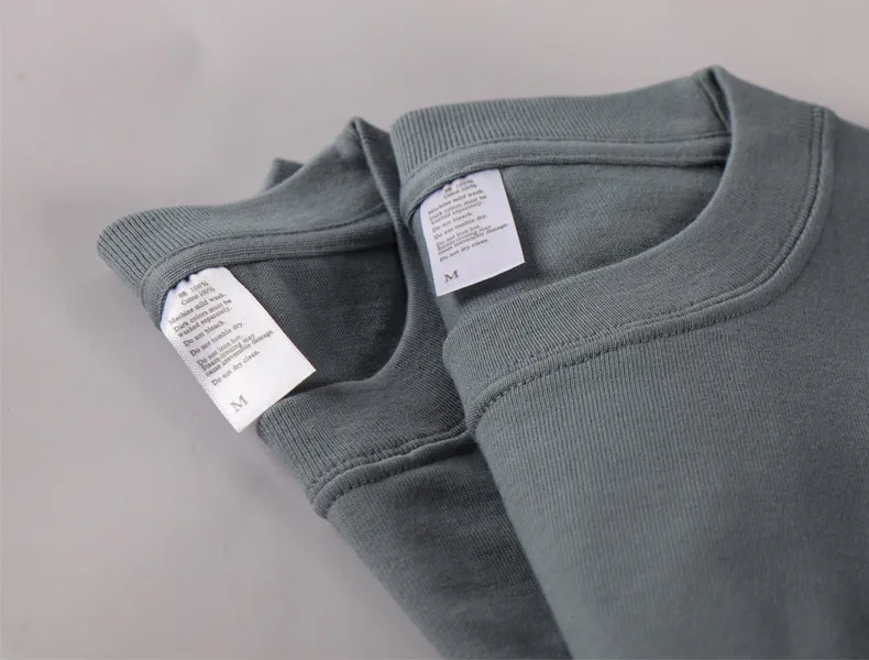 Men's Heavy Cotton Pure White T-Shirt - 270g Small Neck Crewneck - Trendy Basic Short Sleeve Tee for Couples showcase 5